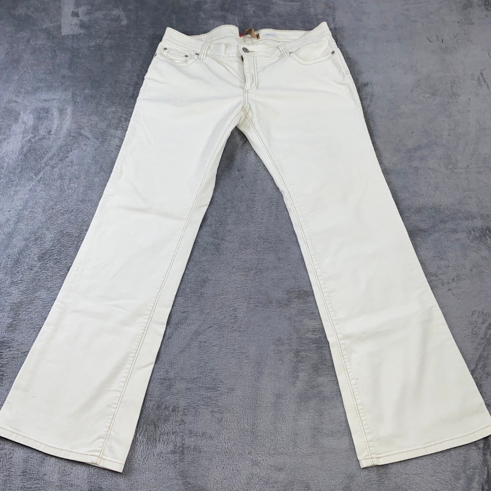 Old Navy Corduroy Pants Womens 10 Regular Cream Bootcut Ultra Low Waist Stretch